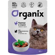 ORGANIX Пауч для стерилизованных кошек с курицей в соусе 0,085 кг