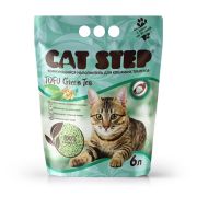CAT STEP Tofu Green Tea Наполнитель комкующийся растительный 6 л