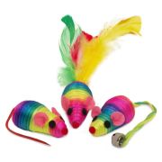 TRIOL Набор игрушек для кошек (3 радужные мыши), 50 мм