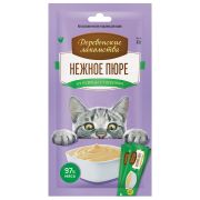 ДЕРЕВЕНСКИЕ ЛАКОМСТВА Нежное пюре для кошек из курицы с таурином 4*0,01 кг