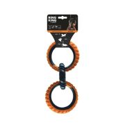 M-PETS RING KING Игрушка для собак кольцо тройное ,черный оранжевый 28,2*12,7*2,2 см