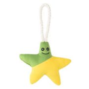 MR.KRANCH Игрушка для собак мелких и средних пород Звездочка с канатом и пищалкой 26х16х5см, желтая