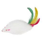 ТРИОЛ Игрушка для кошек «Мышь-погремушка с пером» 60-65 мм