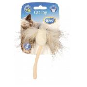 DUVO+ Игрушка для кошек мягкая с кошачьей мятой «Мышка с пушистыми ушками», бежевая