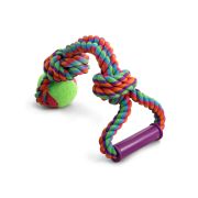 TRIOL Игрушка для собак Веревка с ручкой, 2 узла и мяч 65\490 мм