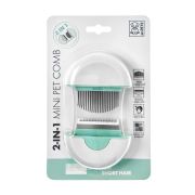 M-PETS Мини-расческа 2в1 для длинной шерсти 90*90*30 мм, зеленая