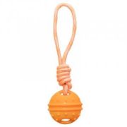 TRIOL Игрушка для собак Апельсин с веревкой, 7,7x29 см