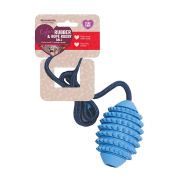 ROSEWOOD Игрушка для собак резиновая «Мяч регби игольчатый на веревке», желтая, 76cм