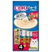 INABA Ciao Churu Пюре для кошек с тунцом магуро и морским гребешком 0,014 кг*4
