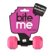 EBI Bite Me Игрушка для собак резиновая в форме гантели, чёрно-розовая, 14х4.7х4.7 см
