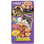 INABA Yakimiksu Лакомство запеченное для кошек с кацуобуси, кальмаром и куриным бульоном 0,025 кг