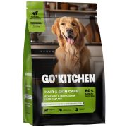 GO'KITCHEN Сухой корм для собак, для кожи и шерсти с ягненком, фруктами и овощами 1,59 кг