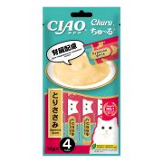 INABA Ciao Churu Пюре из куриного филе для кошек, для поддержания здоровья почек, 4 шт*0,014 кг