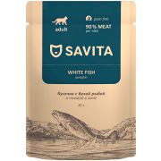 SAVITA Пауч для взрослых кошек с белой рыбой и тыквой в желе 0,085 кг