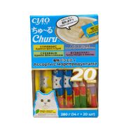 INABA Ciao Churu Лакомство-пюре для кошек микс из морепродуктов 0,014 кг в ассортименте