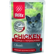 BLITZ Пауч для привередливых кошек, Курица с потрошками в соусе 0,085 кг