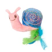 MR.KRANCH Игрушка плюшевая для кошек, Улитка плюшевая с кошачьей мятой и перышками, розовая, 18 см