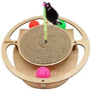 GOSI Игровой трек для кошек, круг с шариками, c игрушкой на пружине c когтеточкой из каната 28 см