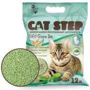 CAT STEP Tofu Green Tea Наполнитель комкующийся растительный 12 л