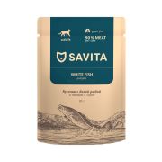 SAVITA Пауч для взрослых кошек с белой рыбой и тыквой в соусе 0,085 кг