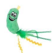 MR.KRANCH Игрушка плюшевая для кошек, Огурчик плюшевая с кошачьей мятой и перышками, зеленая, 17 см