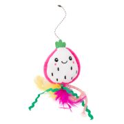 MR.KRANCH Игрушка плюшевая для кошек, Питахайя плюшевая с кошачьей мятой и перышками, зеленая, 19 см