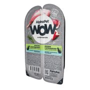 ALPHA PET WOW Влажный корм для кошек с чувствительным пищеварением, кролик и потрошки 0,08 кг