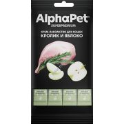ALPHA PET Superpremium Крем-лакомство для кошек кролик и яблоко 0,048 кг