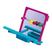 SKYRUS Игрушка для птиц «Зеркало с бусинками и жердочкой», розово-голубое, 7,5*8,5*6,5 см