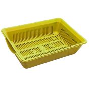 GAMMA Туалет для кошек высокий с цветной сеткой «Лапки» бежевый, 350*250*90 мм