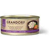 GRANDORF Консервы для кошек с куриной грудкой и лососем 0,07 кг