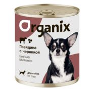 ORGANIX Консервы для собак заливное из говядины с черникой 0,75 кг