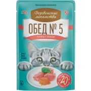 ДЕРЕВЕНСКИЕ ЛАКОМСТВА Пауч для кошек Тунец с икрой 0,05 кг