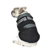 PET-IT Водонепроницаемая куртка для собак со светоотражающими полосами, черная, S, 25 см