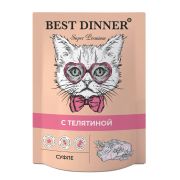 BEST DINNER Super Premium Пауч Суфле для взрослых кошек и котят с 6-ти месяцев с телятиной 0,085 кг