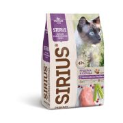 SIRIUS Сухой корм для стерилизованных кошек с индейкой и курицей 1,5 кг