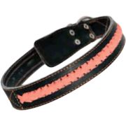 GAMMA Ошейник кожаный двойной со светоотаржающими элементами «Коса», 20*450 мм