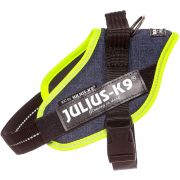 JULIUS-K9 Шлейка для собак Powerharness 3 (82-115 cм/40-70 кг) джинса-зеленый неон