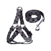 TRIOL Шлейка и поводок нейлоновый «Графит» М 20*450-600 м; 20*1200 мм