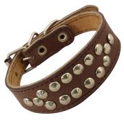 GAMMA Ошейник мини кожаный двойной «Самоцвет» с украшением 35*340мм