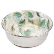 TRIOL Миска металлическая на резинке «Перышки» 1 л