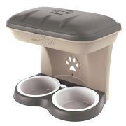 BAMA PET MAXI Миска для собак настенная двойная, бежевая, 2,2 л, 50х29х52 см