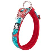 TRUELOVE Ошейник из полиэстера мягкий красно-бирюзовый для собак, M, 40−45*2 см