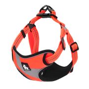 TRUELOVE Шлейка для собак нейлон, быстросъемная оранжево-черная, M, 40-62 см