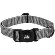 RICH BREED Ошейник нейлон с фиксатором, серый, L, 33-55 см