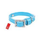 PUPPIA Ошейник из искусственной кожи для собак «Жасмин» М, 20-24см, голубой