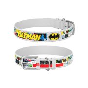 WAUDOG Design Ошейник для собак кожаный (Ш 20 мм, Дл 29-38см, Бэтмен) белый