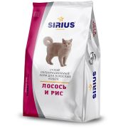 SIRIUS Сухой корм для взрослых кошек с лососем и рисом 0,4 кг