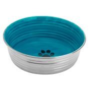 MR.KRANCH Миска из нержавеющей стали с керамическим покрытием, нескользящее основание, голубая 0,4 л