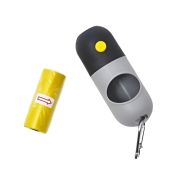 RICH BREED Диспенсер с фонариком, с гигиеническими пакетами (15 пакетов), серый, 4х11 см